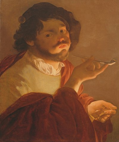 A Bravo Smoking by Hendrick ter Brugghen